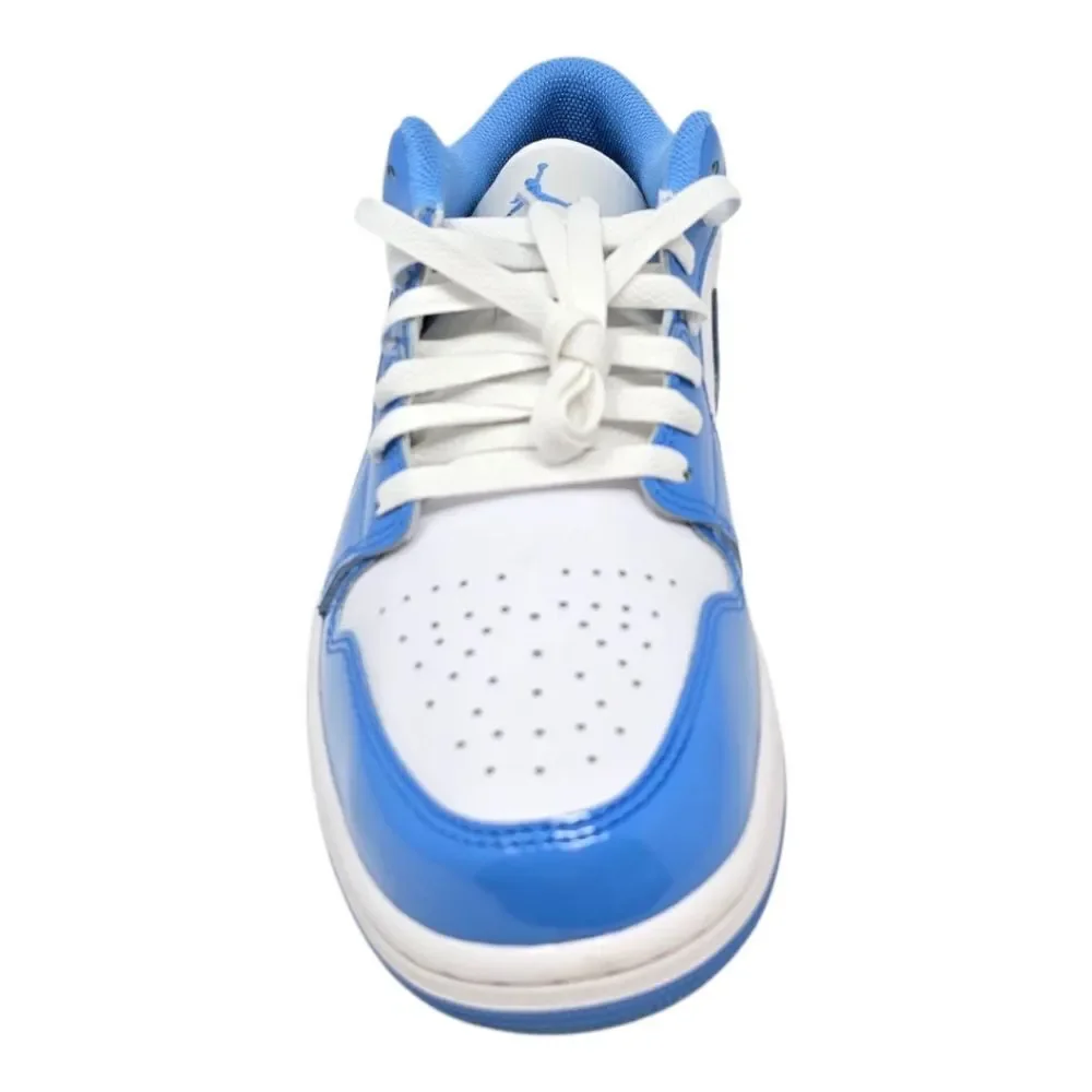 Nike Air Jordan 1 Low SE UNC Legend Blue White Patent FZ2138-114 Men Size's